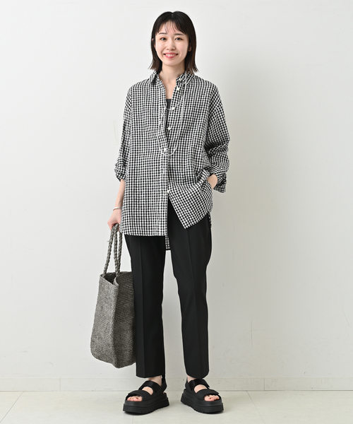 MADE IN MADA(メイドインマダ)の「《追加2》MADE IN MADA/メイドインマダ ALICE MM BAG(かごバッグ・レディース・ベージュ/チャコールグレー・FREE)」の6枚目の写真