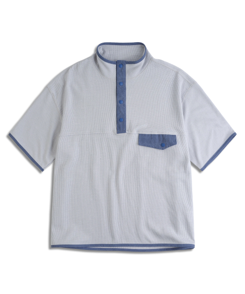 MUDSALT(マッドソルト)の「ワッフルプルオーバー半袖Tシャツグレー(Tシャツ/カットソー・レディース・その他・2/3)」の1枚目の写真