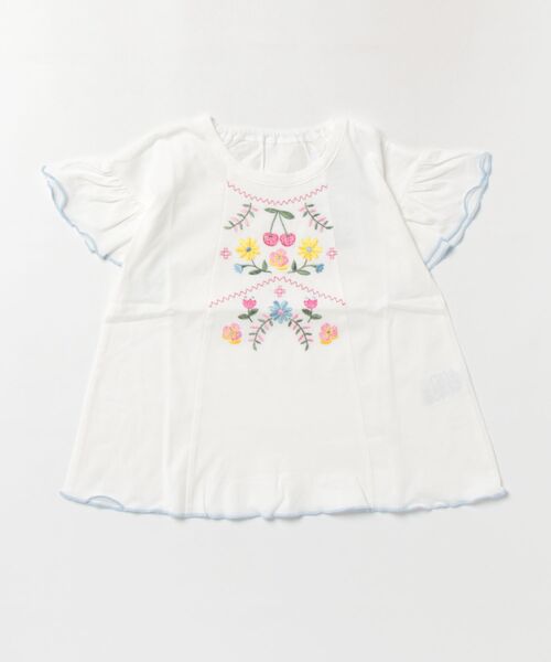 HAKKA KIDS（ハッカキッズ）の「フレア袖Tシャツ（Tシャツ/カットソー・キッズ・ホワイト/ピンク・100cm/110cm/120cm/130cm）」の4枚目の写真