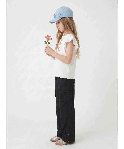 HAKKA KIDS（ハッカキッズ）の「フレア袖Tシャツ（Tシャツ/カットソー・キッズ・ホワイト/ピンク・100cm/110cm/120cm/130cm）」の7枚目の写真