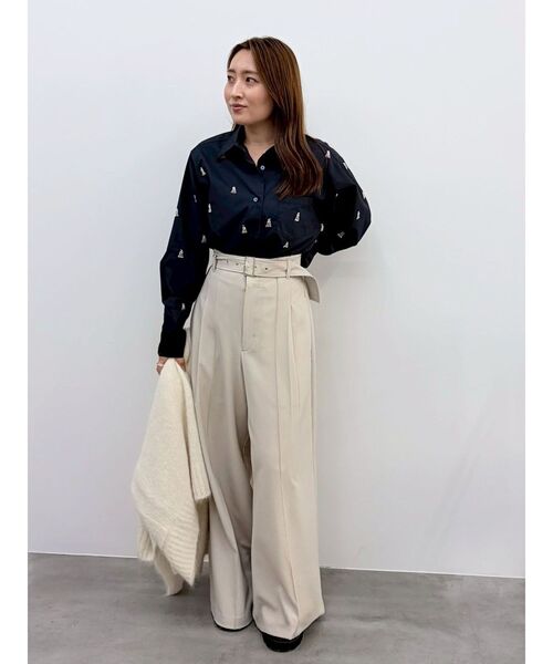 LAGUNAMOON(ラグナムーン)の「ベルト付きセミワイドパンツ 【オフィスカジュアル】(その他パンツ・レディース・アイボリー/ブラウン・SMALL/MEDIUM)」の7枚目の写真