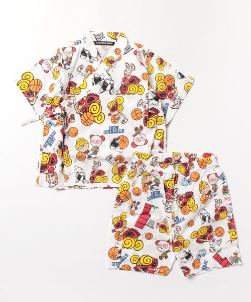 ヒステリックミニ　甚平　110-120cm HYSTERIC MINI HOOPS 総柄 甚平（着物）｜HYSTERIC MINI（ヒステリック