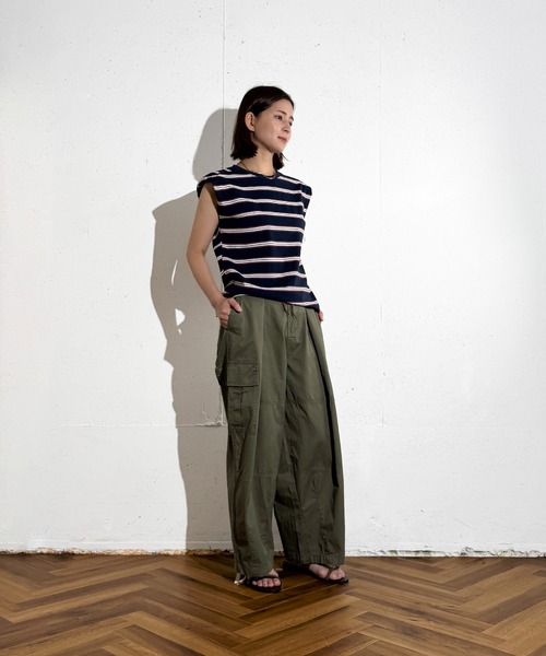 MAISON SELECT(メゾンセレクト)の「6C78 【肩パット付】カラーボーダーノースリーブ(Tシャツ/カットソー・レディース・ブラウン/ネイビー・FREE)」の19枚目の写真