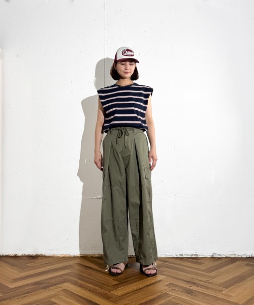 MAISON SELECT(メゾンセレクト)の「6C78 【肩パット付】カラーボーダーノースリーブ(Tシャツ/カットソー・レディース・ブラウン/ネイビー・FREE)」の22枚目の写真