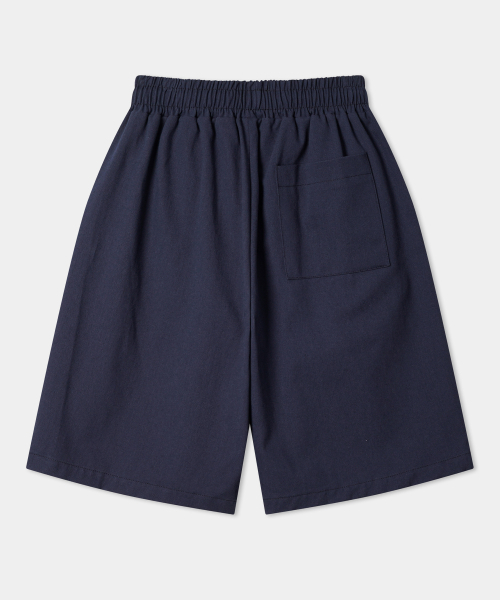 DECOROSO（デコローゾ）の「ウォッシングコットンバンディングワンタックハーフパンツ[ネイビー]（その他パンツ・メンズ・その他・LARGE/X-LARGE）」の2枚目の写真