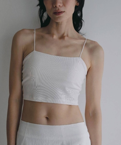 anuke(アンヌーク)の「Padin Half Camisole 62610636(Tシャツ/カットソー・レディース・ホワイト/ブラック/ブラウン・FREE)」の2枚目の写真