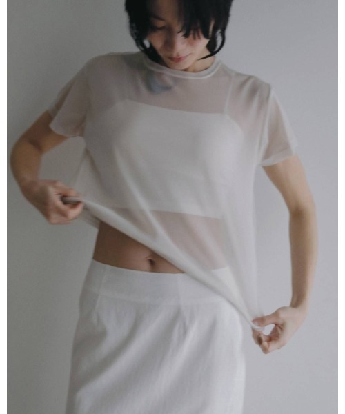 anuke(アンヌーク)の「Padin Half Camisole 62610636(Tシャツ/カットソー・レディース・ホワイト/ブラック/ブラウン・FREE)」の5枚目の写真