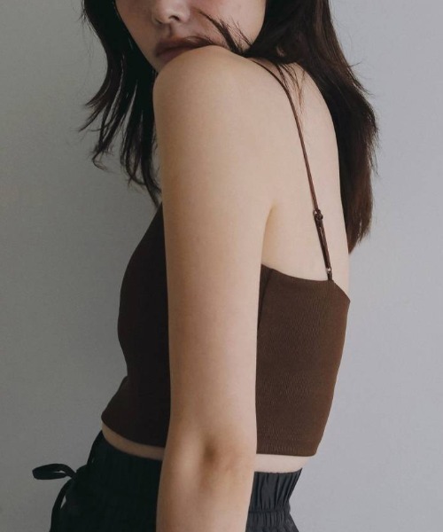 anuke(アンヌーク)の「Padin Half Camisole 62610636(Tシャツ/カットソー・レディース・ホワイト/ブラック/ブラウン・FREE)」の10枚目の写真