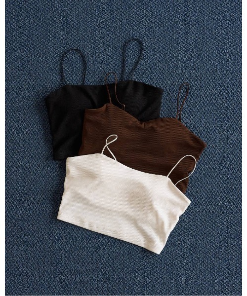 anuke(アンヌーク)の「Padin Half Camisole 62610636(Tシャツ/カットソー・レディース・ホワイト/ブラック/ブラウン・FREE)」の4枚目の写真