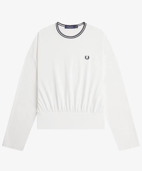 FRED PERRY(フレッドペリー)の「Twin Tipped Long Sleeve T-Shirt/ツインティップ長袖Tシャツ(Tシャツ/カットソー・レディース・ネイビー/ホワイト・10)」の5枚目の写真