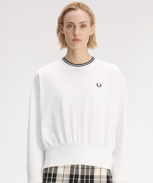 FRED PERRY(フレッドペリー)の「Twin Tipped Long Sleeve T-Shirt/ツインティップ長袖Tシャツ(Tシャツ/カットソー・レディース・ネイビー/ホワイト・10)」の3枚目の写真