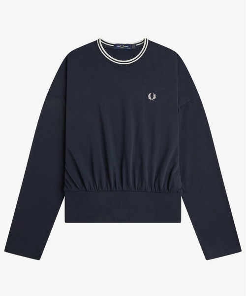 FRED PERRY(フレッドペリー)の「Twin Tipped Long Sleeve T-Shirt/ツインティップ長袖Tシャツ(Tシャツ/カットソー・レディース・ネイビー/ホワイト・10)」の11枚目の写真