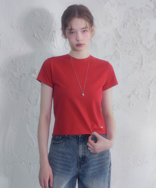 Vivacious(ビバシャス)の「デュアクールベーシックTシャツ_7カラー(Tシャツ/カットソー・レディース・ホワイト/ブラック/ネイビー/クリーム/ホワイト×レッド/ホワイト×ブルー/チャコール・SMALL/MEDIUM)」の13枚目の写真