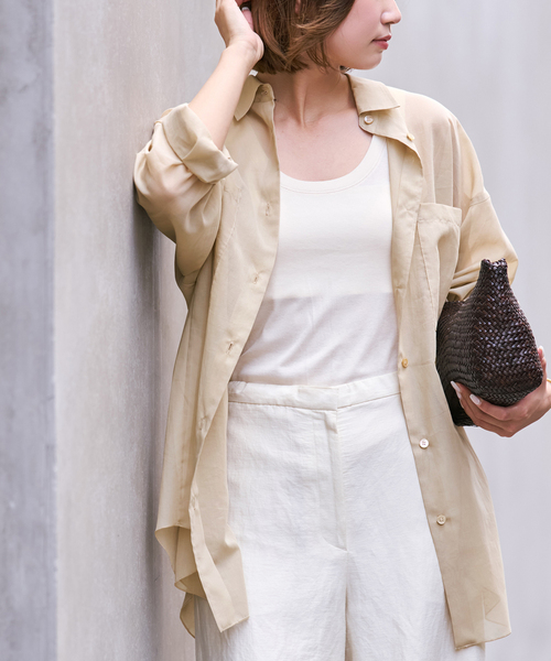 sheer cotton tunic シャツ（シャツ/ブラウス）｜Plage（プラージュ