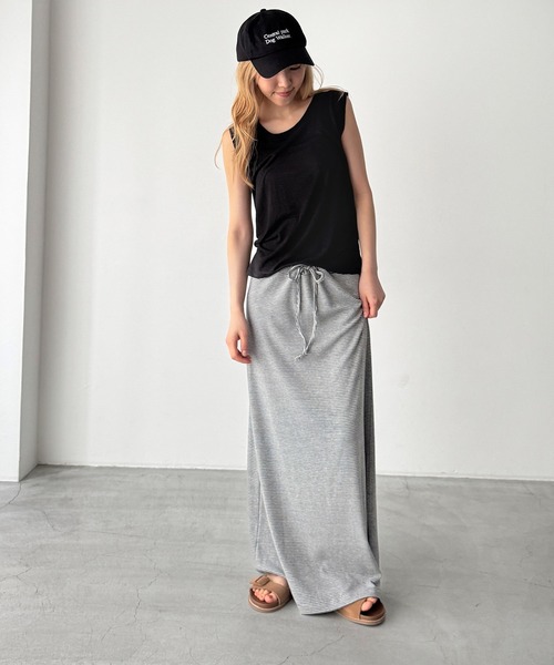 CANAL JEAN(キャナルジーン)の「El mar リネンレーヨンラウンドタンク(タンクトップ・レディース・ホワイト/ベージュ/ブラック・ONE SIZE)」の14枚目の写真