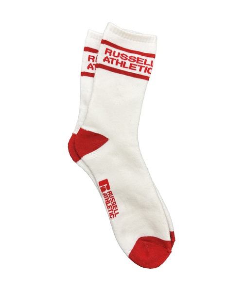 Russell Athletic（ラッセルアスレティック）の「RUSSELL ATHLETIC / ラッセルアスレティック Athletic Logo Pile Socks アスレチック ロゴ パイル ソックス 靴下 ミドル丈 ブランドロゴ ライン メンズ 2026年 秋 秋服（ソックス/靴下・メンズ・ホワイト系その他2/ブラック/ホワイト系その他・FREE）」の4枚目の写真