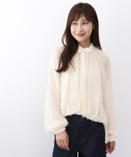 Jines(ジネス)の「ジャガードバルーンヘムシャツブラウス(シャツ/ブラウス・レディース・オフホワイト/ブラック・38)」の13枚目の写真
