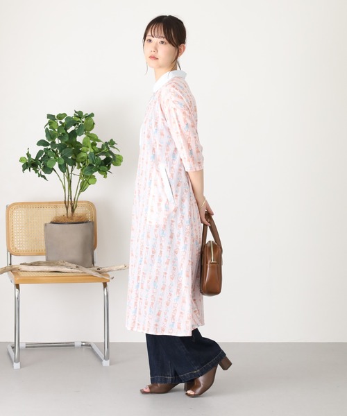 KILKI(キルキー)の「kilki 配色プルオーバーワンピース アンティークチェア 半端袖(ワンピース・レディース・ベージュ系その他/ピンク系その他・FREE)」の2枚目の写真