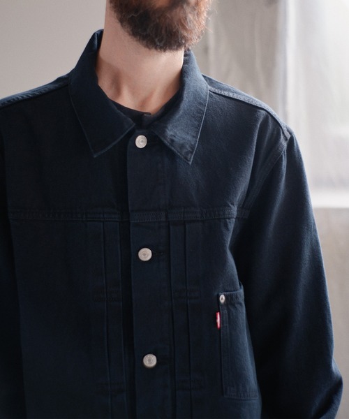 Levi's(リーバイス)の「Levi's/リーバイス PREMIUM BLACK TYPE 1 TRUCKER JACKET(デニムジャケット・メンズ・ブラック・XL/L/M/S/XX-LARGE)」の12枚目の写真