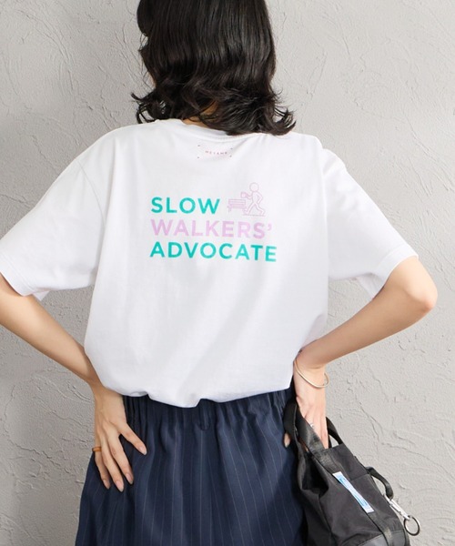SLOW WALKERS ADOBOCATE 背部印花短袖T恤