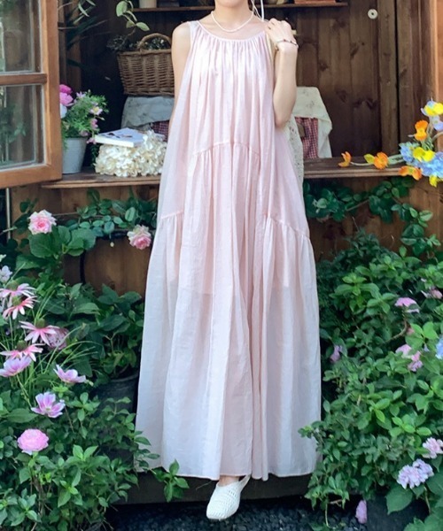 FLINEA(フリネア)の「リボンノースリーブワンピース(ワンピース・レディース・イエロー/ピンク・FREE)」の12枚目の写真