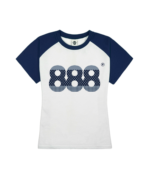 PRIMATE(プライメイト)の「POP NUMBER.888 レディース スリムフィット ラグラン 半袖Tシャツ 5 COLORS(Tシャツ/カットソー・レディース・ブラック/ワイン/ネイビー/グリーン/ミックスグレー・FREE)」の4枚目の写真