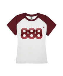 POP NUMBER.888 レディース スリムフィット ラグラン 半袖Tシャツ 5 COLORS