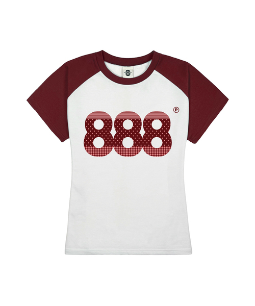 PRIMATE(プライメイト)の「POP NUMBER.888 レディース スリムフィット ラグラン 半袖Tシャツ 5 COLORS(Tシャツ/カットソー・レディース・ブラック/ワイン/ネイビー/グリーン/ミックスグレー・FREE)」の5枚目の写真