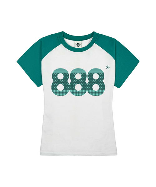 PRIMATE(プライメイト)の「POP NUMBER.888 レディース スリムフィット ラグラン 半袖Tシャツ 5 COLORS(Tシャツ/カットソー・レディース・ブラック/ワイン/ネイビー/グリーン/ミックスグレー・FREE)」の3枚目の写真