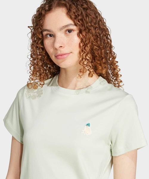 adidas(アディダス)の「キャット パッチ グラフィック 半袖Tシャツ / アディダス adidas(Tシャツ/カットソー・レディース・グリーン・XX-LARGE/LARGE/MEDIUM/SMALL/X-LARGE/X-SMALL)」の4枚目の写真