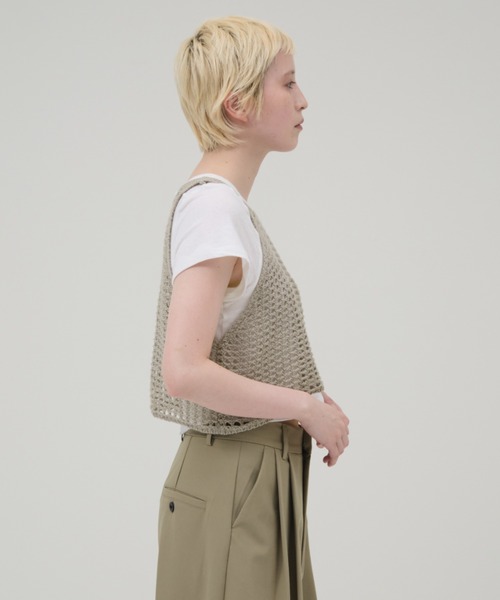 lit（リット）の「Openwork Knit Tanktop（ニット/セーター・レディース・グレイッシュベージュ/チャコールグレー/ブラック・FREE）」の21枚目の写真