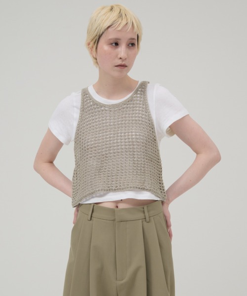 lit（リット）の「Openwork Knit Tanktop（ニット/セーター・レディース・グレイッシュベージュ/チャコールグレー/ブラック・FREE）」の20枚目の写真
