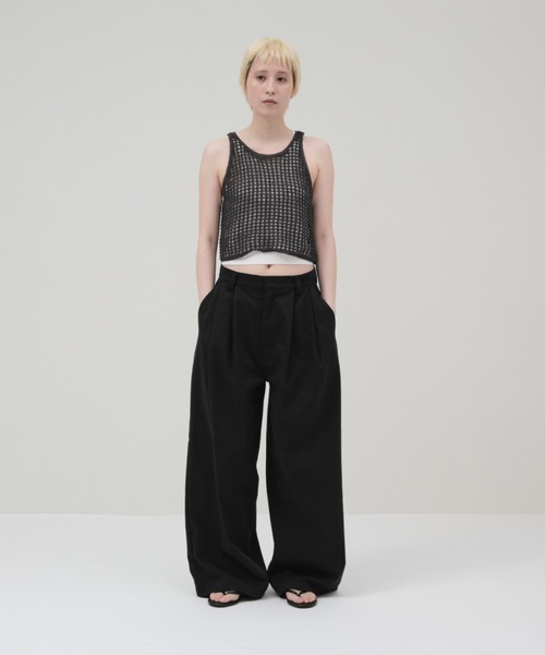 lit（リット）の「Openwork Knit Tanktop（ニット/セーター・レディース・グレイッシュベージュ/チャコールグレー/ブラック・FREE）」の10枚目の写真