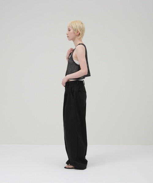 lit（リット）の「Openwork Knit Tanktop（ニット/セーター・レディース・グレイッシュベージュ/チャコールグレー/ブラック・FREE）」の8枚目の写真