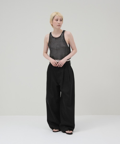 lit（リット）の「Openwork Knit Tanktop（ニット/セーター・レディース・グレイッシュベージュ/チャコールグレー/ブラック・FREE）」の7枚目の写真
