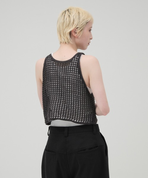 lit（リット）の「Openwork Knit Tanktop（ニット/セーター・レディース・グレイッシュベージュ/チャコールグレー/ブラック・FREE）」の5枚目の写真