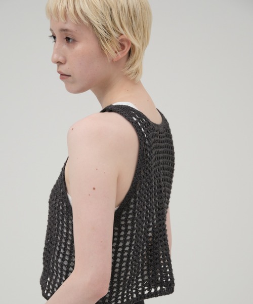 lit（リット）の「Openwork Knit Tanktop（ニット/セーター・レディース・グレイッシュベージュ/チャコールグレー/ブラック・FREE）」の11枚目の写真