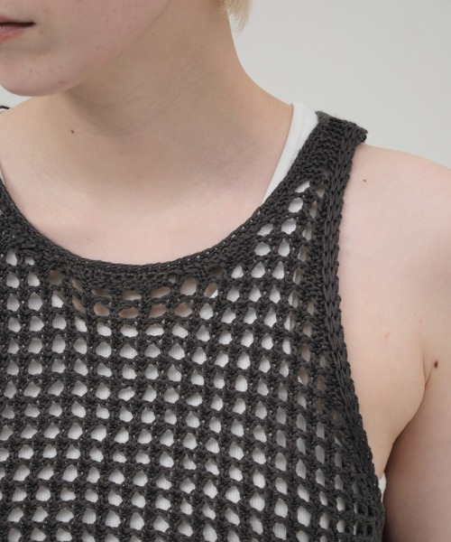 lit（リット）の「Openwork Knit Tanktop（ニット/セーター・レディース・グレイッシュベージュ/チャコールグレー/ブラック・FREE）」の12枚目の写真