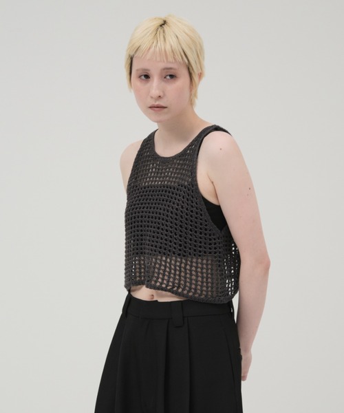 lit（リット）の「Openwork Knit Tanktop（ニット/セーター・レディース・グレイッシュベージュ/チャコールグレー/ブラック・FREE）」の15枚目の写真