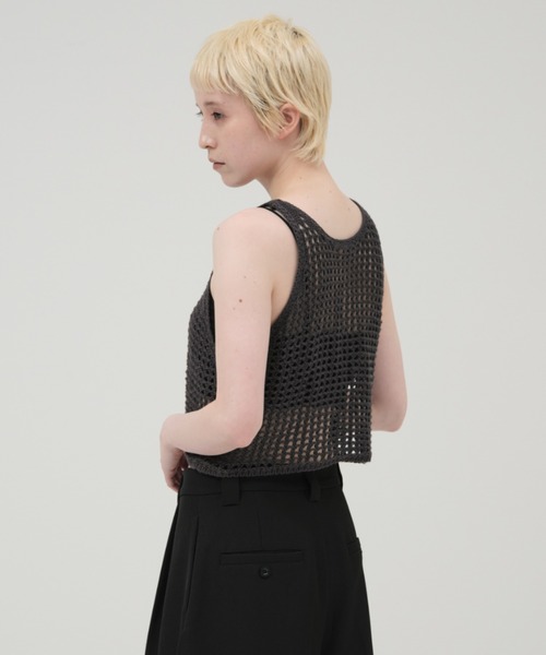 lit（リット）の「Openwork Knit Tanktop（ニット/セーター・レディース・グレイッシュベージュ/チャコールグレー/ブラック・FREE）」の14枚目の写真