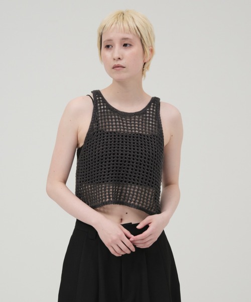 lit（リット）の「Openwork Knit Tanktop（ニット/セーター・レディース・グレイッシュベージュ/チャコールグレー/ブラック・FREE）」の13枚目の写真