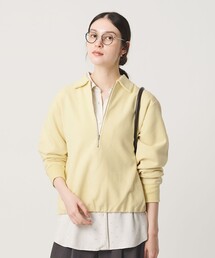 【WEB限定 Wardrobe DAILY MINIMAL】ダンボールジャージー ハーフジッププルオーバー