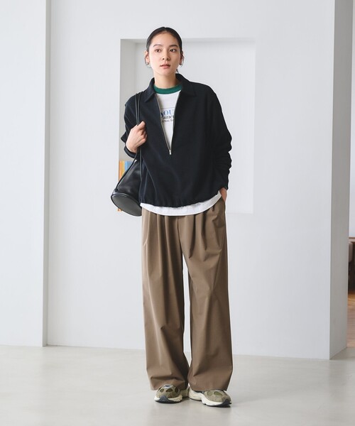BEAUTY&YOUTH UNITED ARROWS(ビューティーアンドユースユナイテッドアローズ)の「【WEB限定 Wardrobe DAILY MINIMAL】ダンボールジャージー ハーフジッププルオーバー(Tシャツ/カットソー・レディース・オフホワイト/クリーム/ブラック・FREE)」の12枚目の写真