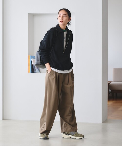 BEAUTY&YOUTH UNITED ARROWS(ビューティーアンドユースユナイテッドアローズ)の「【WEB限定 Wardrobe DAILY MINIMAL】ダンボールジャージー ハーフジッププルオーバー(Tシャツ/カットソー・レディース・オフホワイト/クリーム/ブラック・FREE)」の14枚目の写真