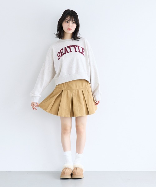coca(coca)(コカ)の「ユース ワッペンスウェットトップス(スウェット・レディース・ライトグレー/チャコール・L/S/M)」の3枚目の写真