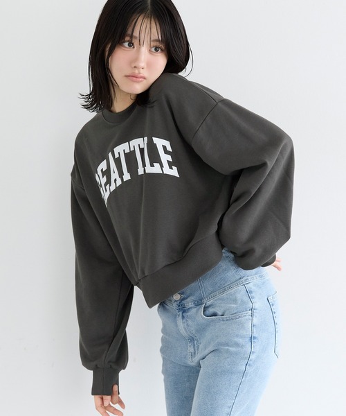 coca(coca)(コカ)の「ユース ワッペンスウェットトップス(スウェット・レディース・ライトグレー/チャコール・L/S/M)」の12枚目の写真