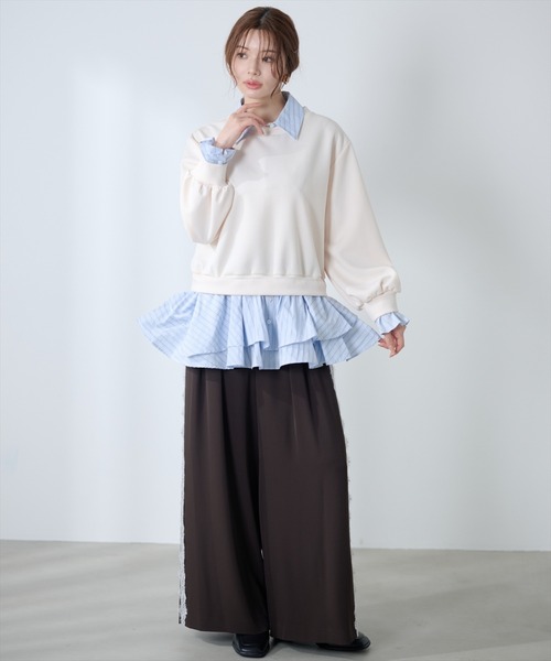 AND COUTURE(アンドクチュール)の「サイドレースラインワイドパンツ(その他パンツ・レディース・ブラック/ダークブラウン・SMALL/MEDIUM)」の22枚目の写真