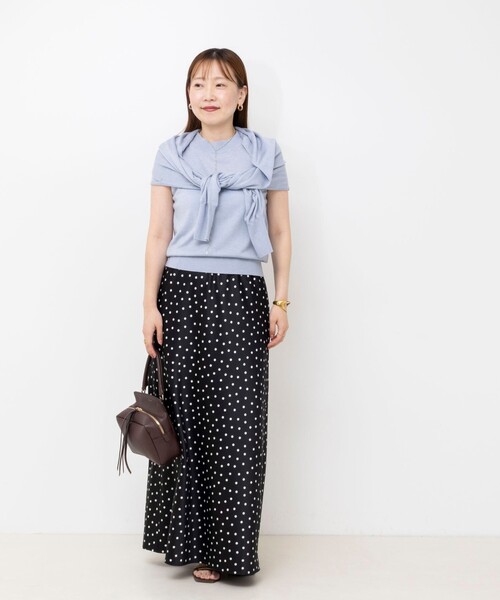 NOLLEY’S Sophi（ノーリーズソフィ）の「ウォッシャブルドットサテンナロースカート（スカート・レディース・ブラック系その他・38/36/34）」の6枚目の写真