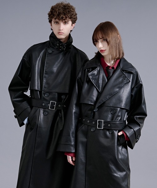 Ellno Loset(エルノロゼット)の「2wayスタンドネックヨークコート(トレンチコート・メンズ・グレー/ブラック/ブラック系その他・SMALL/MEDIUM/LARGE)」の2枚目の写真