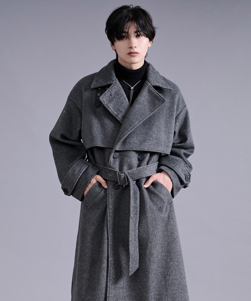 Ellno Loset(エルノロゼット)の「2wayスタンドネックヨークコート(トレンチコート・メンズ・グレー/ブラック/ブラック系その他・SMALL/MEDIUM/LARGE)」の3枚目の写真